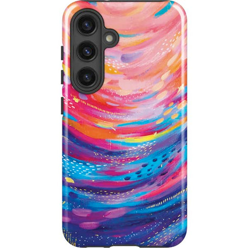 Rainbow Wave Brush Stroke by Etta Vee Galaxy S24 Impact Case